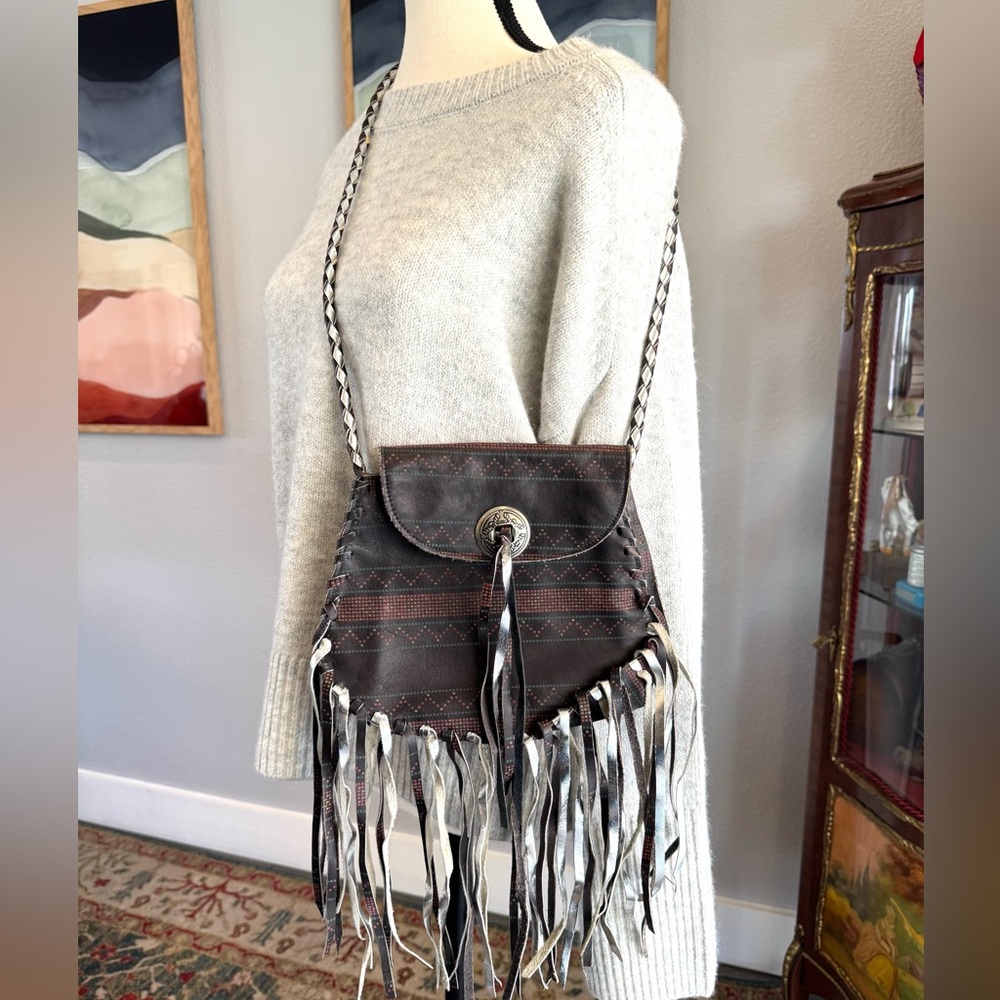 Jill Stuart NY Fringe Leather Crossbody Bag